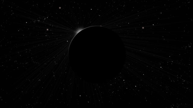 Minimalist Black Hole and Radiant Starry Space Desktop Wallpaper