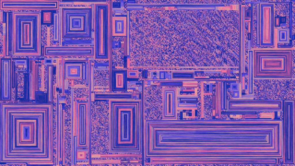 Abstract Neon Purple and Pink Geometric Mosaic Desktop Wallpaper