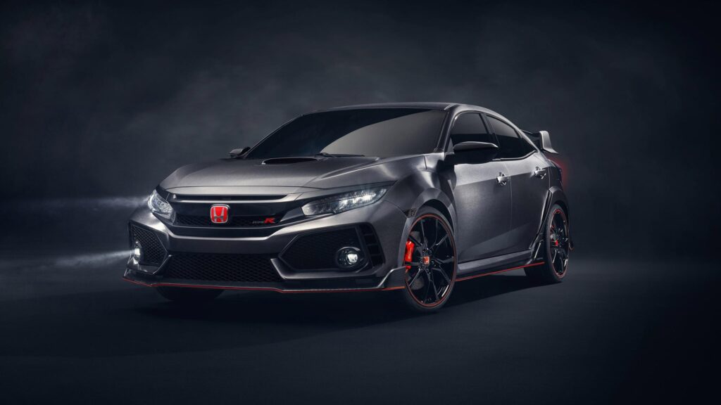 Aggressive Grey Honda Civic Type R Sport Car 4K Wallpaper