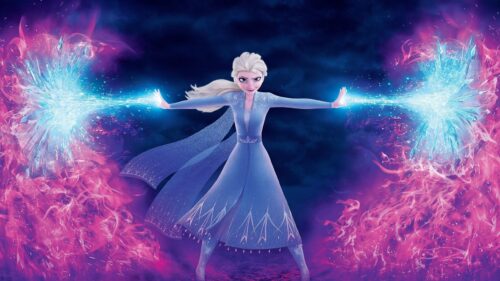 Stunning Elsa Frozen Ice Queen Magic Landscape High Resolution 4K Desktop Wallpaper