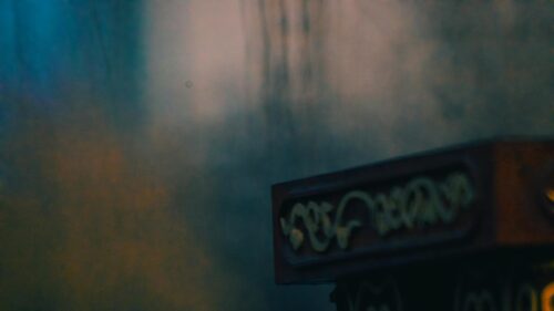 Enigmatic Asian Architectural Detail in Misty Atmosphere 4K Wallpaper