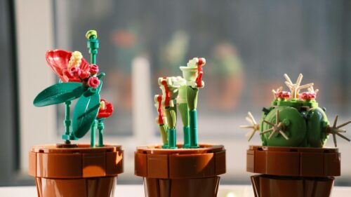 Close-up Lego Potted Plants Macro Photography 4K Wallpaper