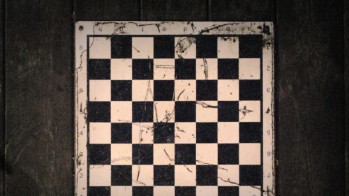 Vintage Weathered Chess Board Texture 4K Desktop Wallpaper