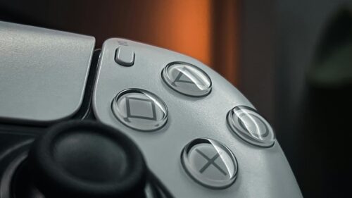 Close up PlayStation 5 DualSense Controller Buttons 4K Desktop Wallpaper