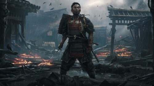 Ghost of Tsushima Jin Sakai Samurai Landscape Gaming Wallpaper 4K for PC Desktop