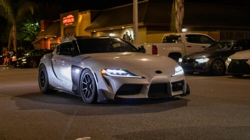 Modified Toyota Supra A90 Sports Car in Parking Lot 4K Wallpaper