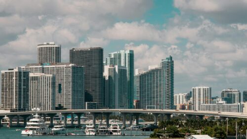 Miami City Skyline and Marina Waterfront 4K Desktop Wallpaper