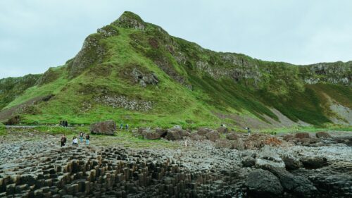 Giant’s Causeway Basalt Columns and Green Hills Desktop Wallpaper