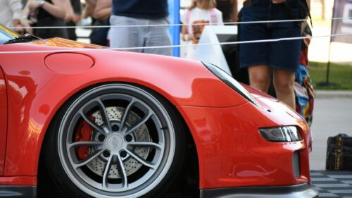Red Porsche 911 Sports Car Front Fender and Wheel 4K Wallpaper