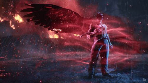 Tekken 8 Kazuya Mishima Intense Combat 4K Desktop Wallpaper | High-Quality Gaming Background