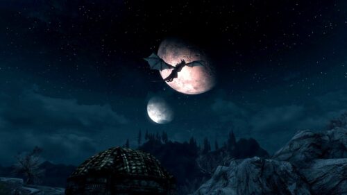 The Elder Scrolls Skyrim Dragonborn Standing on Mountain Peak Gaming Wallpaper 4K