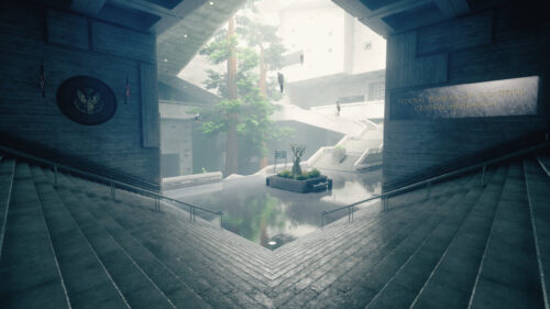 Control Game Federal Bureau of Control Central Research Hall 4K Wallpaper