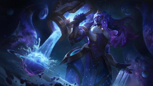 Cosmic Karma League of Legends Aquarius Skin 4K Desktop Wallpaper