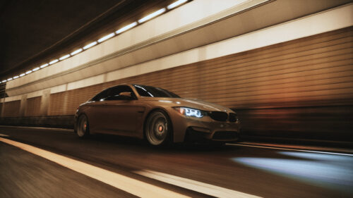 Stunning BMW M4 Driving Through Tunnel Motion Blur PC Wallpaper