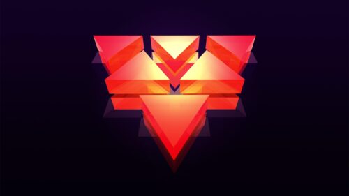 Abstract Glowing Red Geometric Triangles Minimalist 4K Wallpaper
