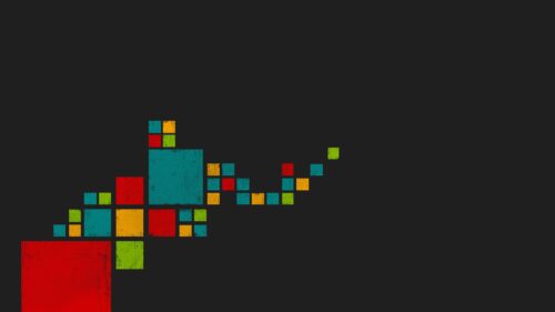 Minimalist Colorful Distressed Squares Abstract Art Desktop Wallpaper