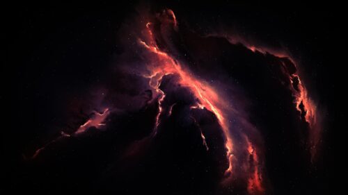 Abstract Glowing Red Nebula Deep Space 4K Wallpaper