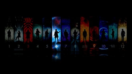 Doctor Who All Doctors Silhouette Galaxy Art 4K PC Wallpaper
