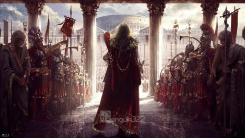 Roman General Leading Imperial Legionnaires Epic Fantasy PC Wallpaper