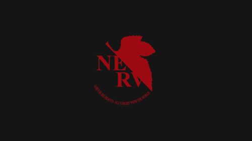 Minimalist NERV Logo Neon Genesis Evangelion Desktop Wallpaper