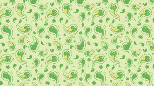 Cute Green Caterpillar Paisley Pattern Desktop Wallpaper