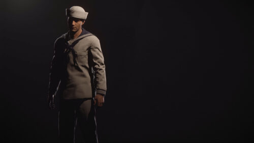 Cinematic Portrait of a Sailor in Traditional Navy Uniform 4K Wallpaper
