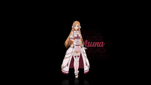 Minimalist Asuna Yuuki Sword Art Online Anime Desktop Wallpaper