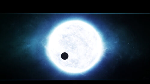 Stunning Blue Giant Star and Planetary Silhouette 4K Wallpaper