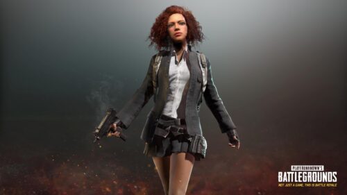 PUBG Female Character with Submachine Gun 4K Desktop Wallpaper