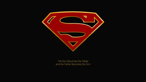 Minimalist Superman Logo with Philosophical Quote 4K Desktop Wallpaper