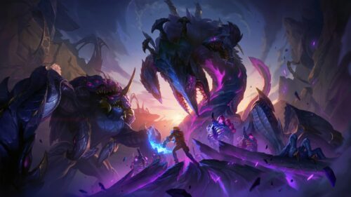 Epic Fantasy Battle Against Void Monsters 4K PC Wallpaper