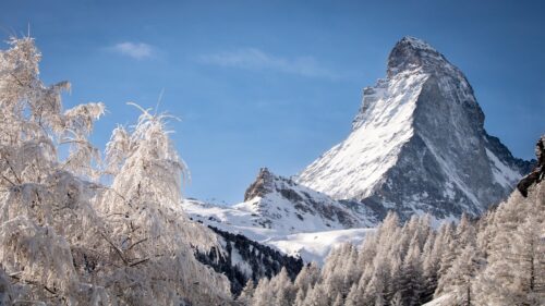Majestic Matterhorn Mountain Peak Winter Landscape Desktop Wallpaper