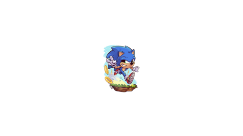Sonic the Hedgehog Minimalist Cartoon Style PC Wallpaper