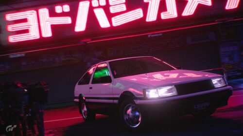 Toyota AE86 Levin Under Neon Tokyo Lights Night PC Wallpaper