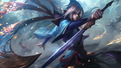 Epic Fantasy Warrior with Glowing Blade 4K PC Wallpaper