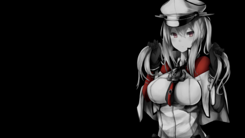 Anime Girl Military Uniform Silver Hair Aesthetic PC Wallpaper
