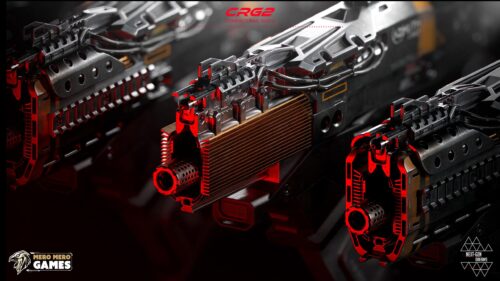 Futuristic CRG2 Compact Rail Gun Sci-Fi Weapon 4K Desktop Wallpaper