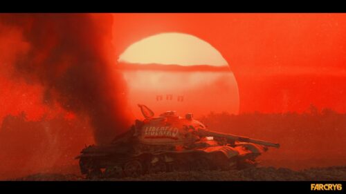 Far Cry 6 Liberty Tank Sunset War Battlefield PC Wallpaper