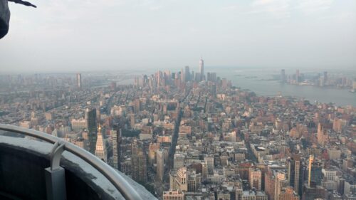 Breathtaking Aerial View of New York City Skyline at Sunset 4K Wallpaper