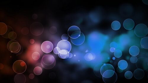 Abstract Glowing Bokeh Circles Blue and Red Gradient 4K Wallpaper