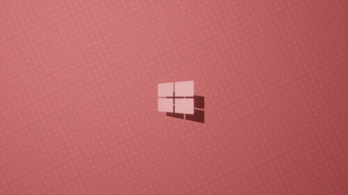 Minimalist Pink Windows Logo with Soft Polka Dot Background PC Wallpaper