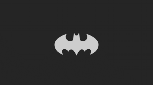 Minimalist Batman Logo Grey and Black Dark Aesthetic PC Wallpaper