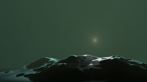 Minimalist Dark Green Surreal Landscape PC Wallpaper