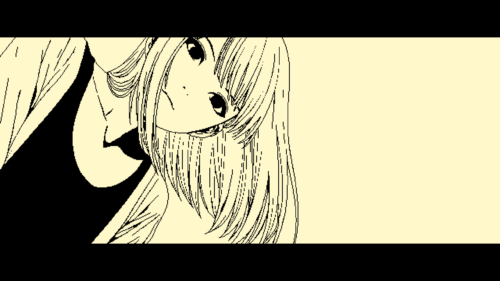 Minimalist Anime Girl Manga Style Black and White PC Wallpaper
