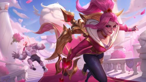 Heartseeker Vayne League of Legends Pink Fantasy Desktop Wallpaper