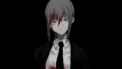 Makima Chainsaw Man Dark Aesthetic with Blood PC Wallpaper