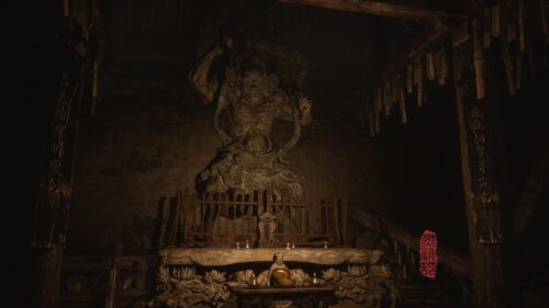 Ancient Dark Japanese Guardian Statue Temple PC Wallpaper