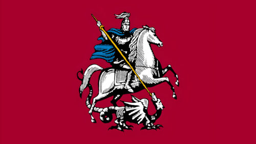 Saint George Slaying the Dragon Emblem Flag 4K Wallpaper