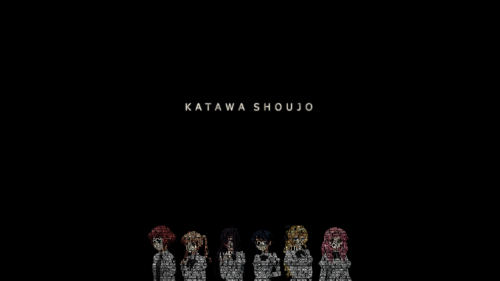 Minimalist Katawa Shoujo Character Silhouette Typography PC Wallpaper