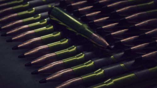 Macro Photography of Tactical Olive Green Ammunition Rounds 4K Wallpaper